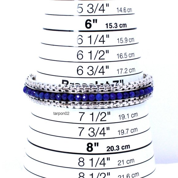 John HARDY JAI LAPIS 8.40ct Box Chain Sterling Silver Bangle Bracelet -AVG NIB - Picture 11 of 15